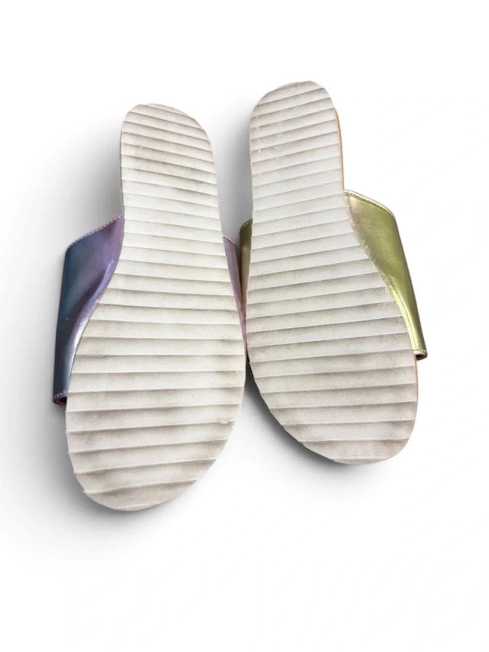 'Be You' Iridescent Slide Sandals for Kids - Pink/Green